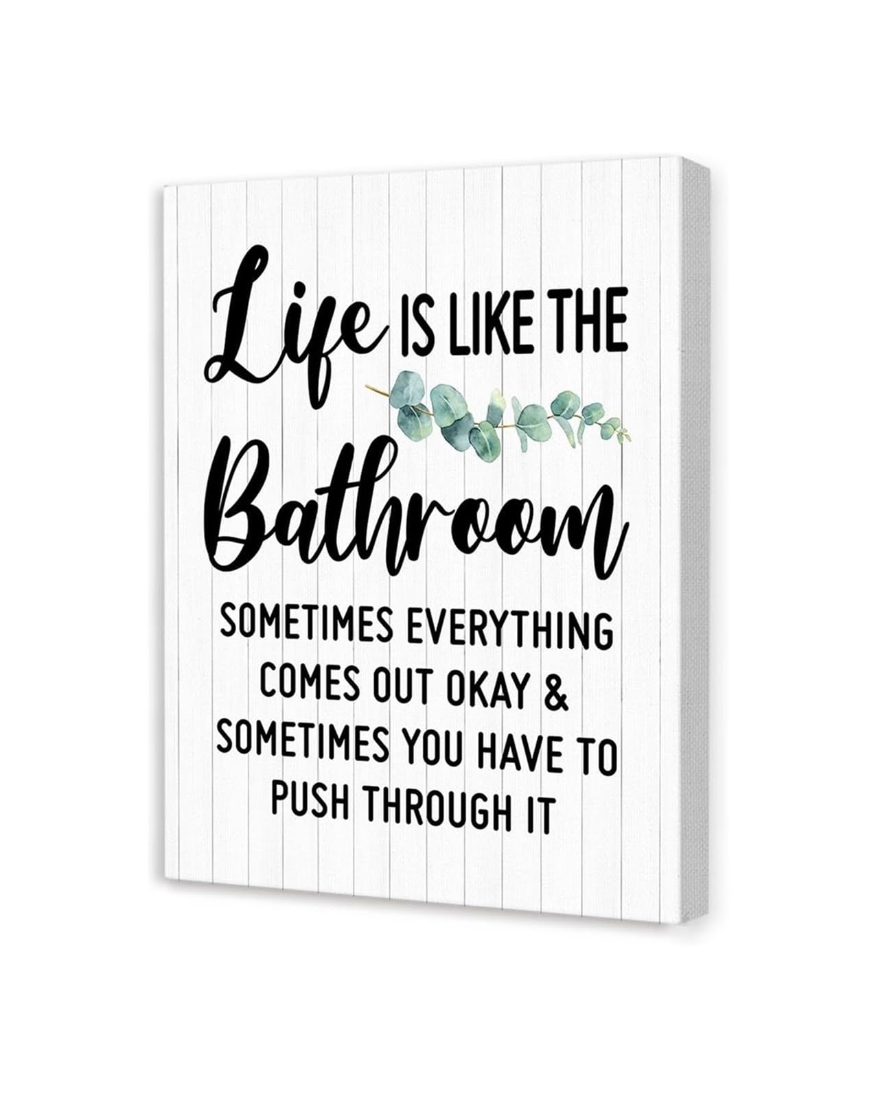 FNYUVNFAF Funny Restroom Wall Decor Canvas, Humorous Art for Bathroom Washroom or Powder Room Framed,16x24inch(40x60cm)