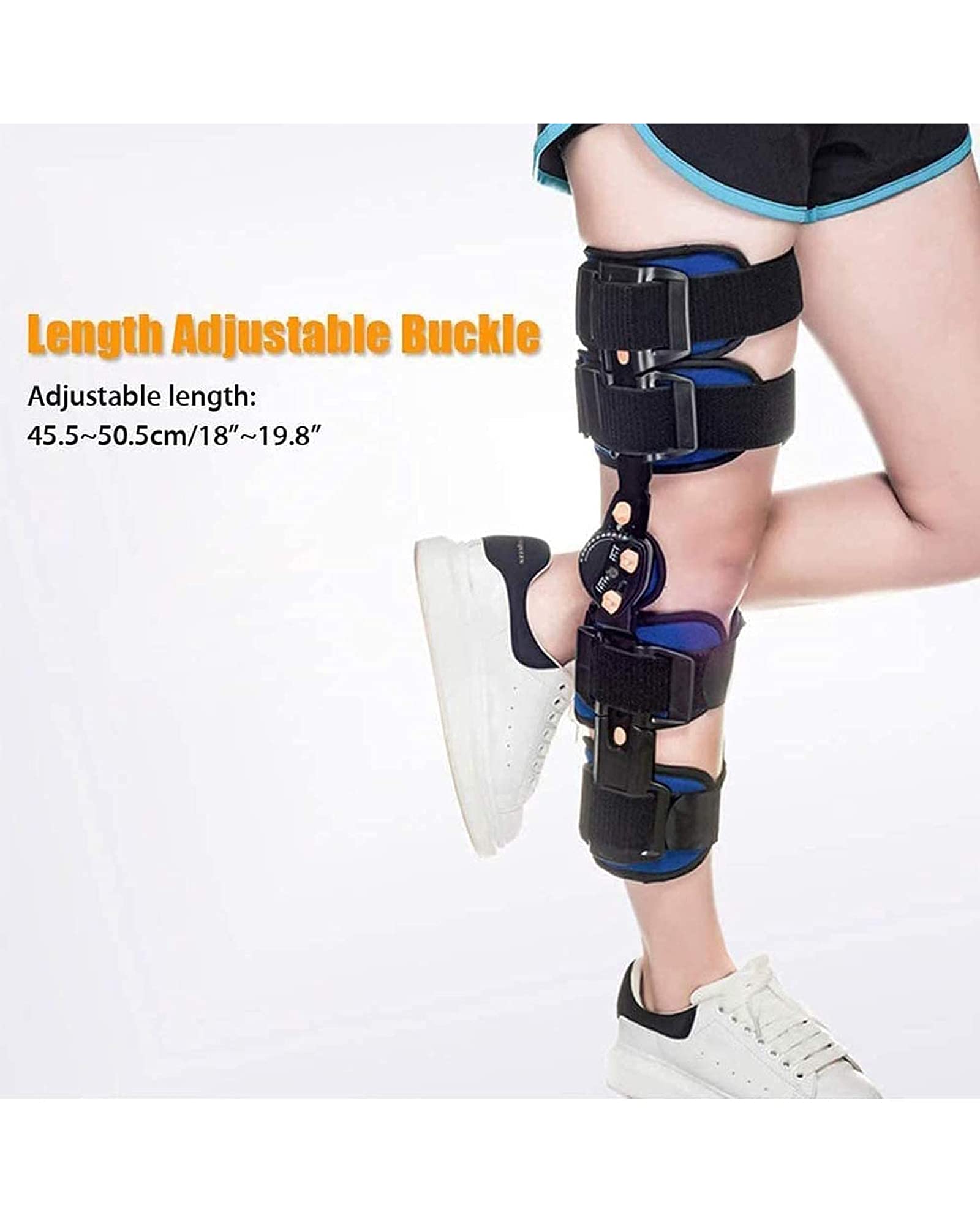 Ortesis de rodilla con bisagra Soporte de fijación de articulación de rodilla extraíble, rodilleras de rehabilitación de fractura de menisco de ligamento de órtesis de aleación de titanio y magnesio