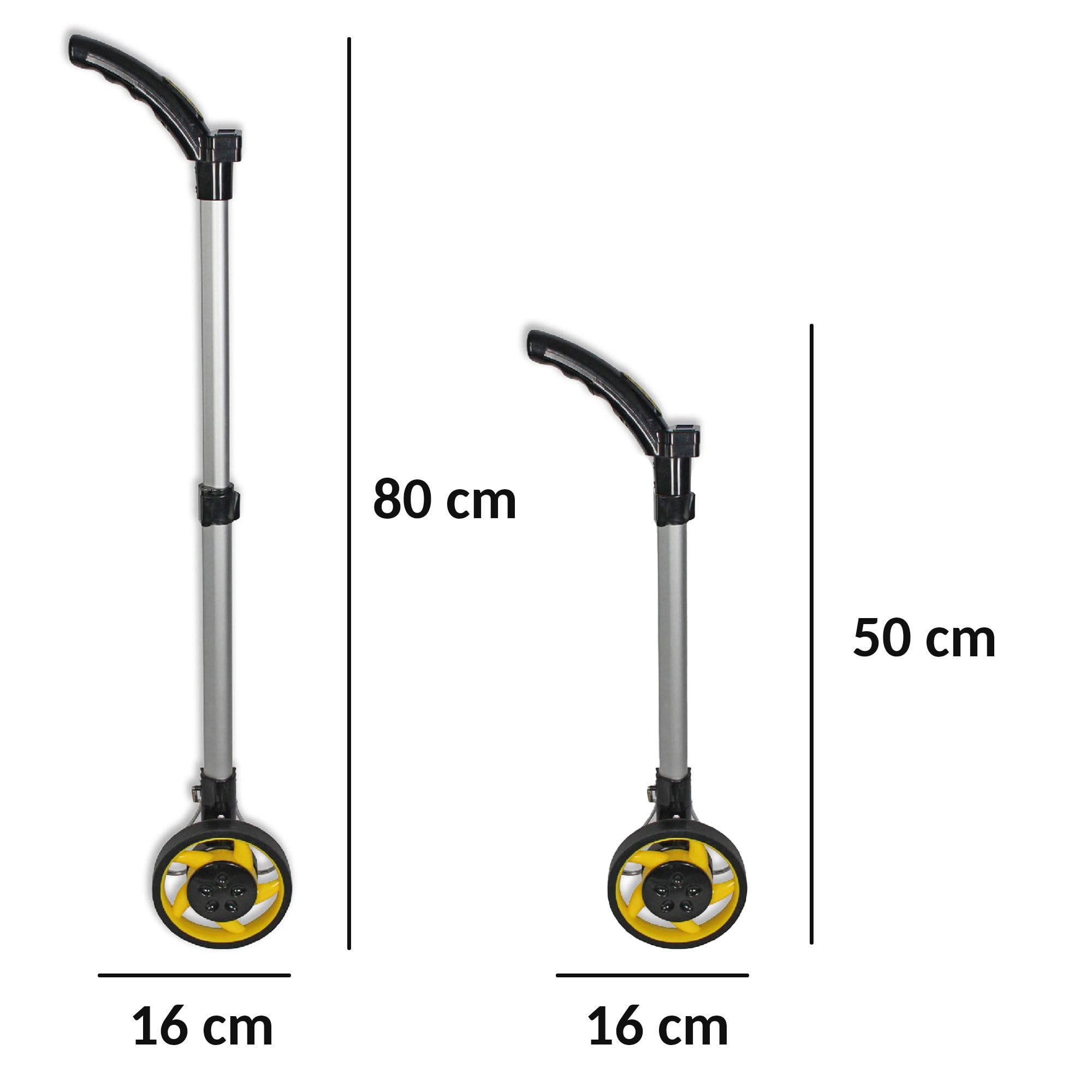FISHTEC Odomètre à Roue Electronique - Mesure de Distance 0 99,9 km (Ø 16 cm) avec Ecran LCD Manche Télescopique 80 cm Béquille Stabilisation Cadre Aluminium Sac transport