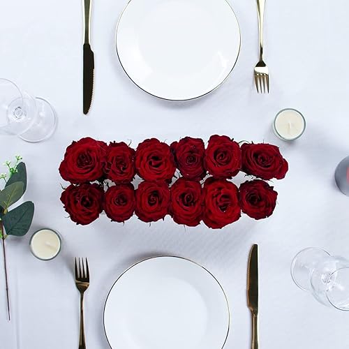 Miniatura 3 de Centro de mesa grande rectangular floral de lujo para mesa de comedor, florero largo de acrílico transparente, jarrón de acrílico, jarrón acrílico,