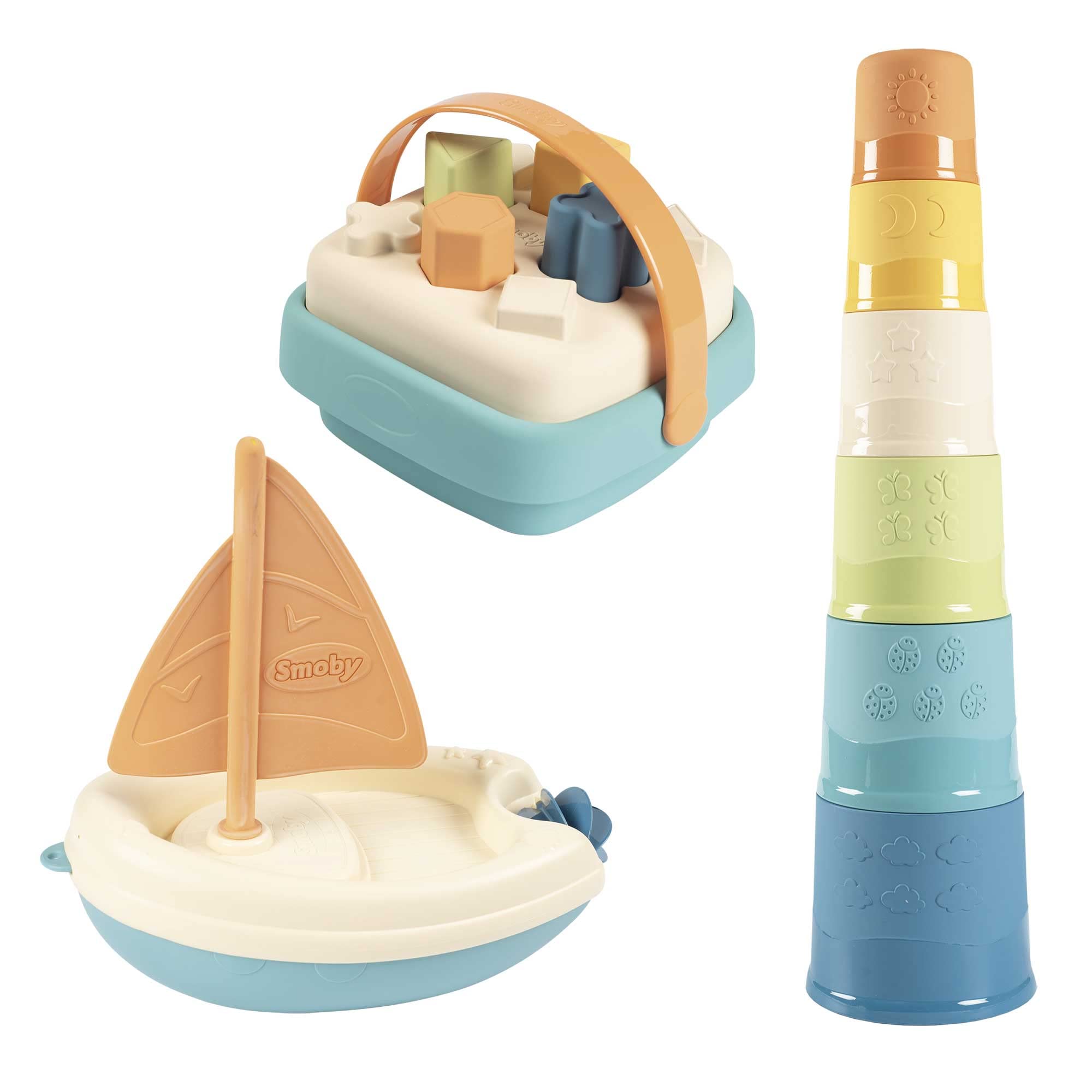 Smoby Life-Set Pequeños Descubrimientos, Fabricado en Bioplástico Sostenible Procedente de la Caña de Azúcar, 100% Reciclable, Embalaje 100% Reciclado, para Niños a Partir de 1 Año (7600140605)