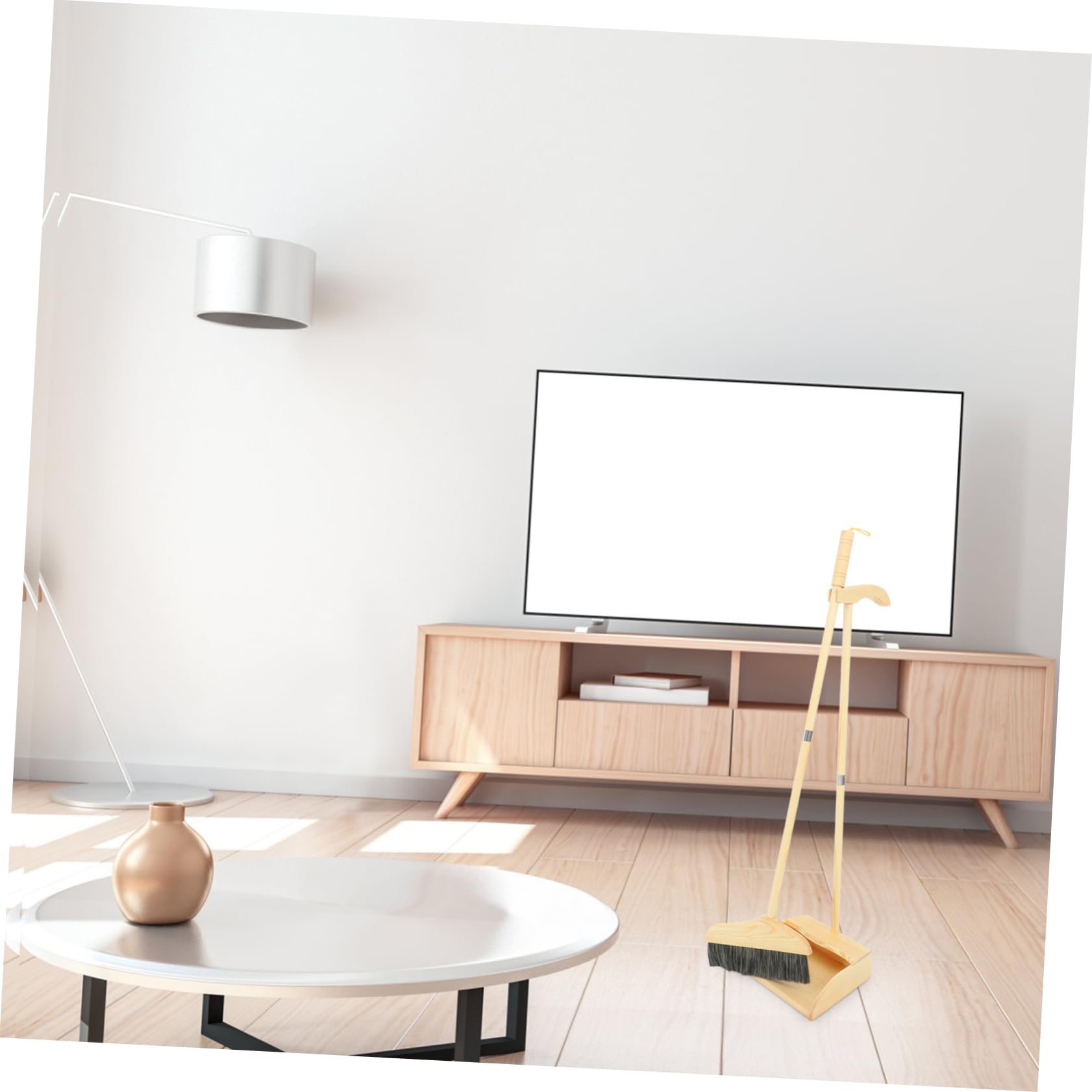 Besen Griff Holzstiel mit Zuhause Langem Kehrschaufelset und Weiche Borsten Verschleißfest Ergonomischer für Einfache Reinigung im Innenbereich