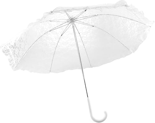 Vista 2 de homeford Sombrilla de encaje blanco para la novia.