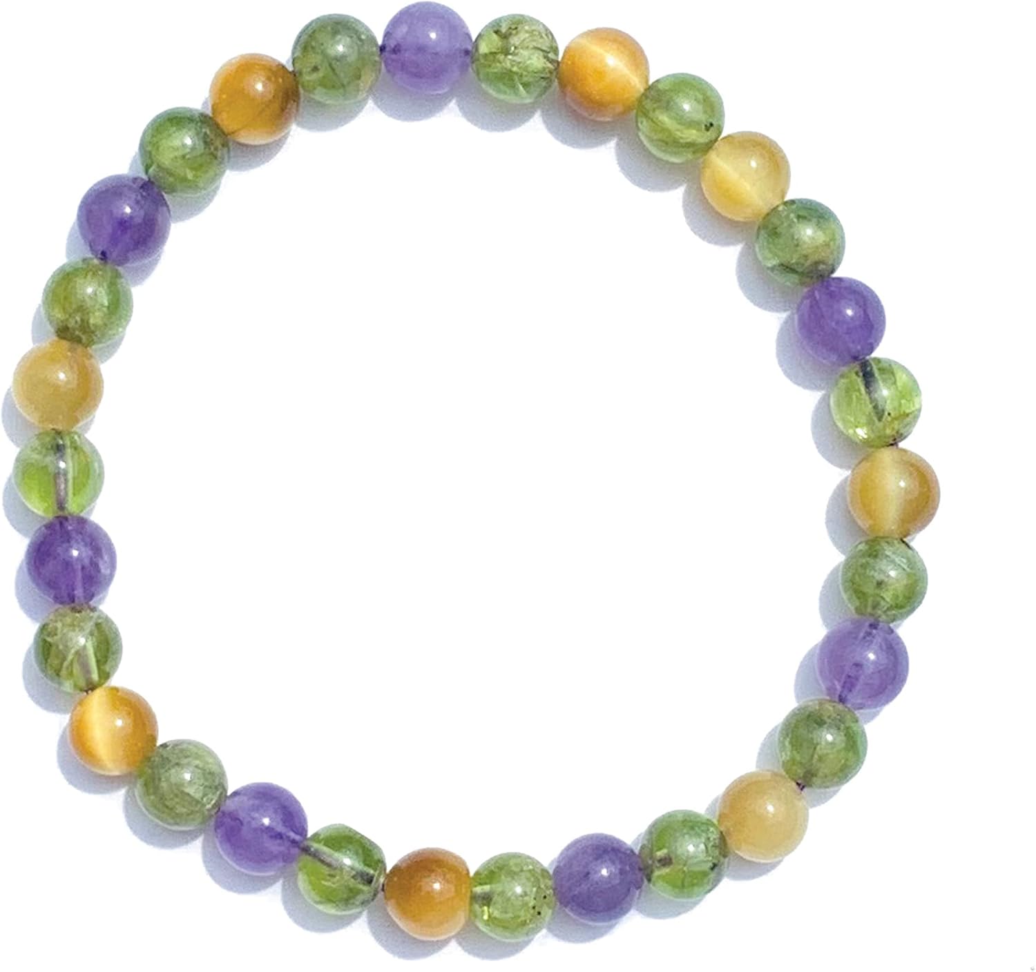 Natural Gemstone Beaded Bracelet, Tiger Eye Hematite Black Agate Granite Sandalwood Lava Stone, Handmade Stretch Jewelry, Energy Healing Protection, Men Women Gift, 8mm Beads, Fits 6.5–7"