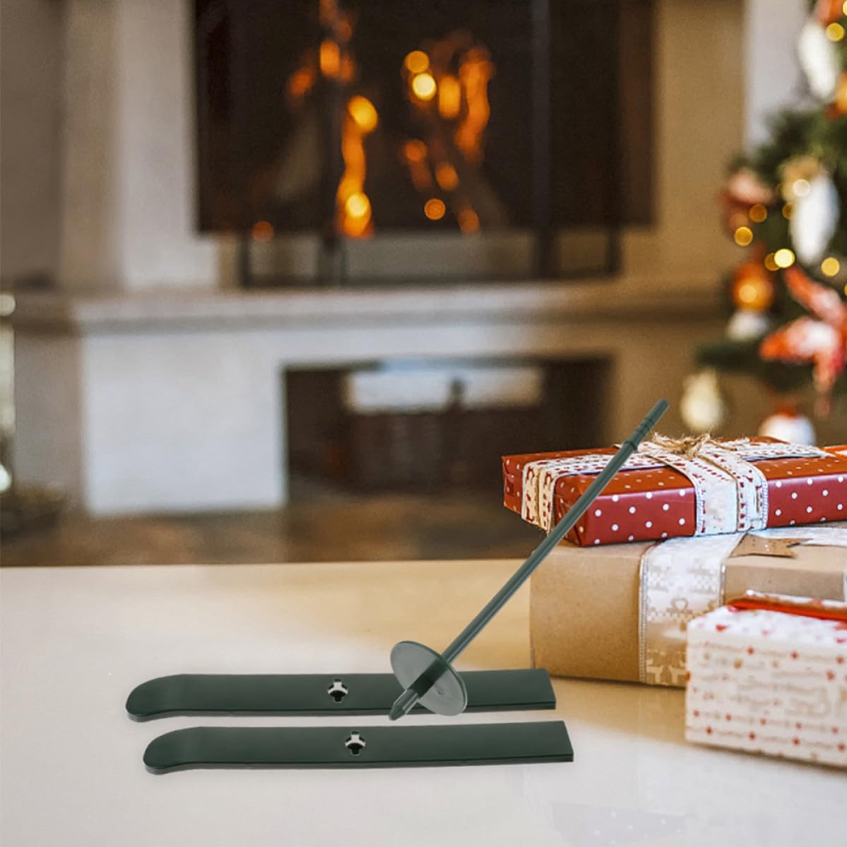 Christmas Sleigh Pendant Tabletop Decoration Lightweight Plastic Sled Ornament for Adorning Christmas Trees and Festive Party Layouts Green Charming Sleigh Shape
