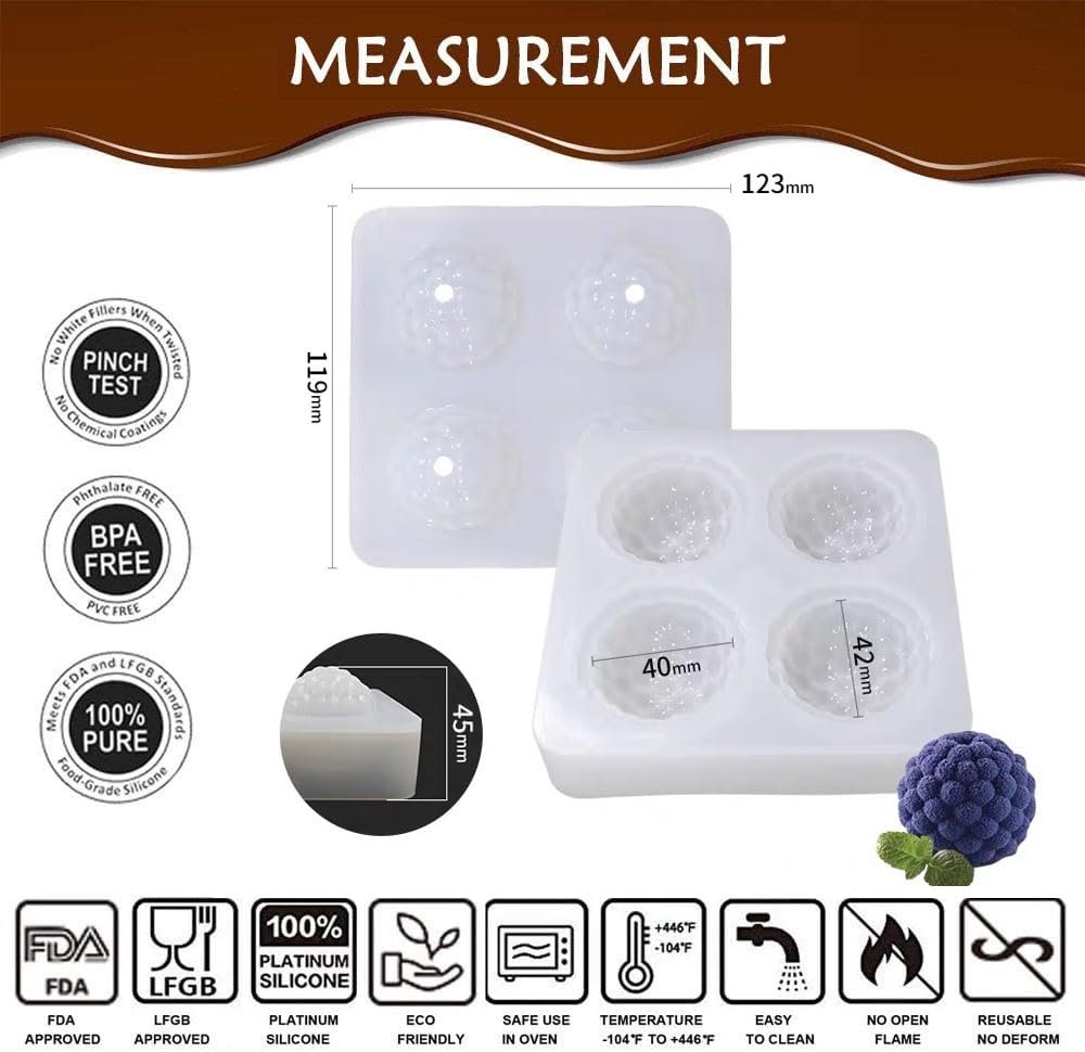 AFINSEA Himbeer Backformen - 3D Silikonformen Für Mousse-Kuchen & Desserts
