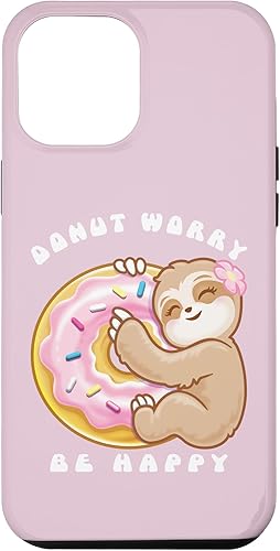 Miniatura 10 de iPhone 13 Donut Worry Be Happy - Cute Sloth Funny Food Puns Pink Donut Case