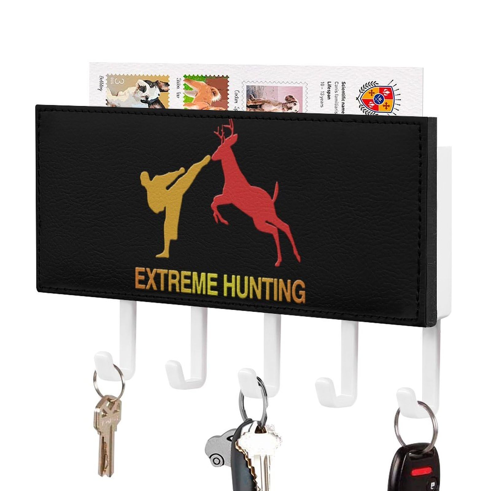NCLQVJXZKHW Fuck It I'm Going Hunting Key Holder with 5 Hooks Key Hooks Wall Mounted Key Racks Key Hanger Organiser Shelf