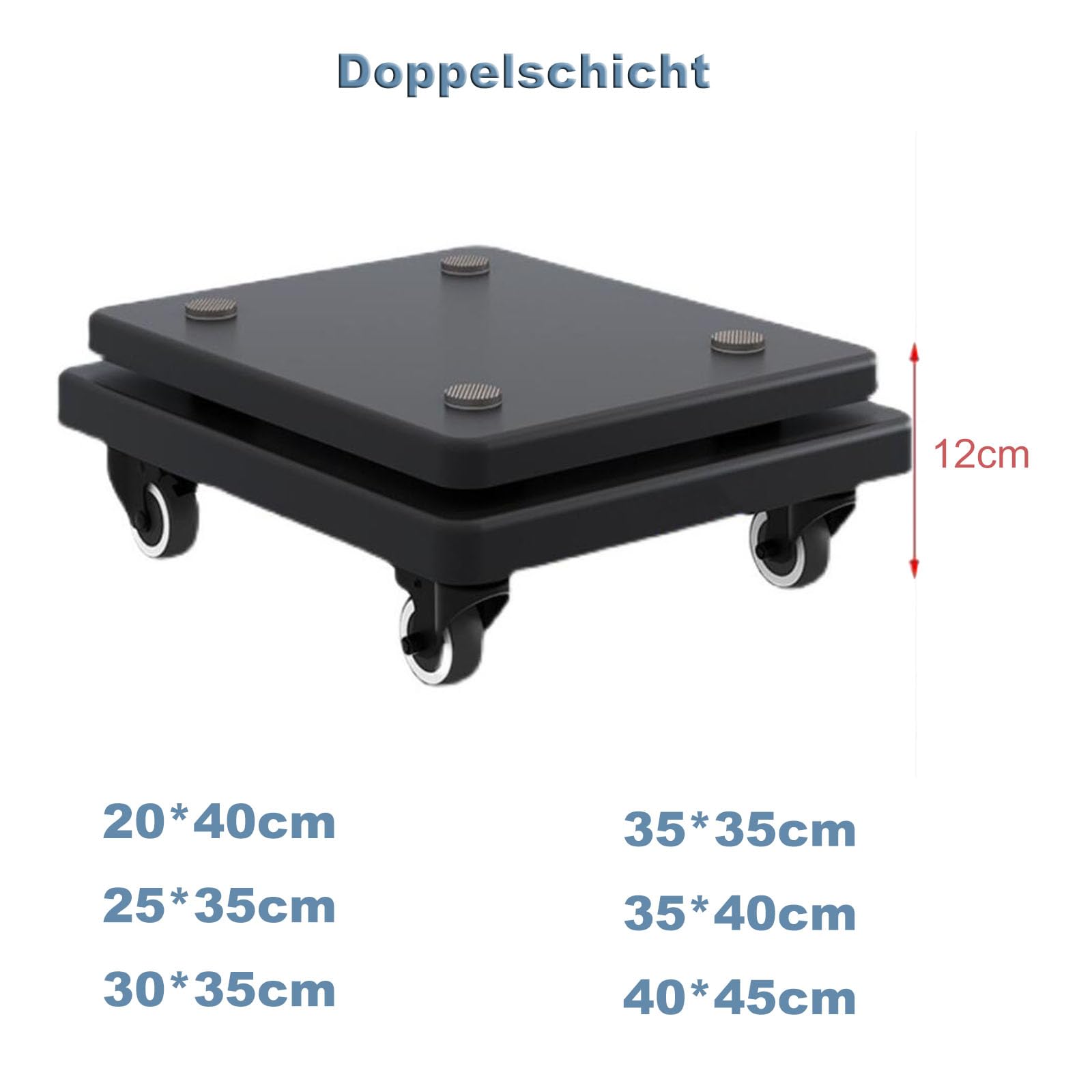 Supporto di isolamento per subwoofer con rotelle, base stabilizzatore per altoparlante, per casa, ufficio, cinema e sala da concerto, qualità audio migliorata e controllo delle vibrazioni