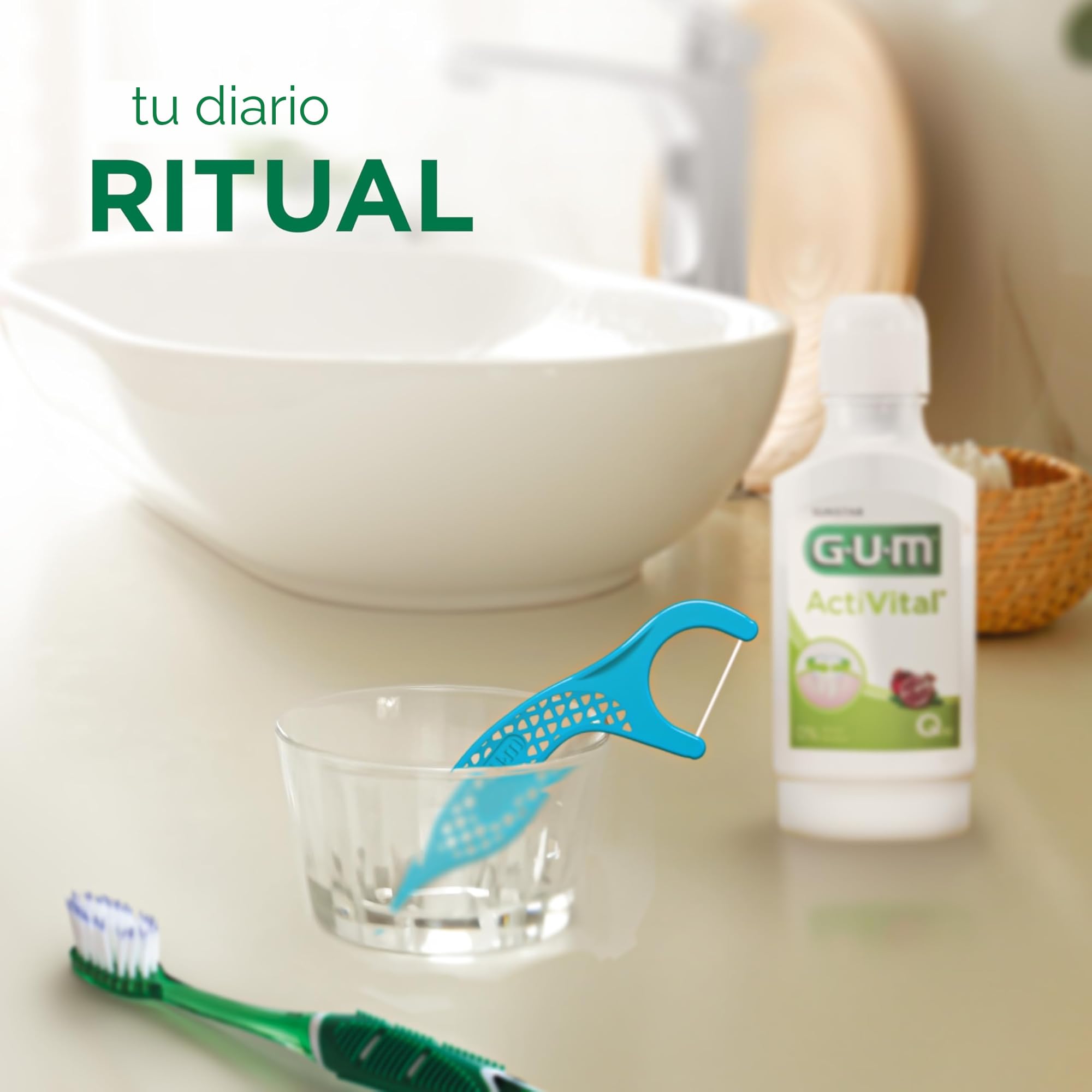 GUM EASY-FLOSSERS | Aplicadores de hilo dental | Elimina la placa y los restos de comida entre los dientes | Recubiertos con flúor y vitamina E | 3x90 aplicadores
