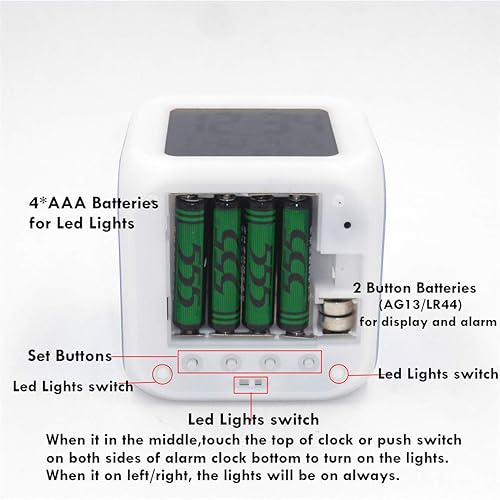 Miniatura 5 de BoWay Reloj de escritorio y estante de 3 pulgadas F1 Formula Racing Reloj despertador digital gris con luces LED Reloj de mesa de plástico para