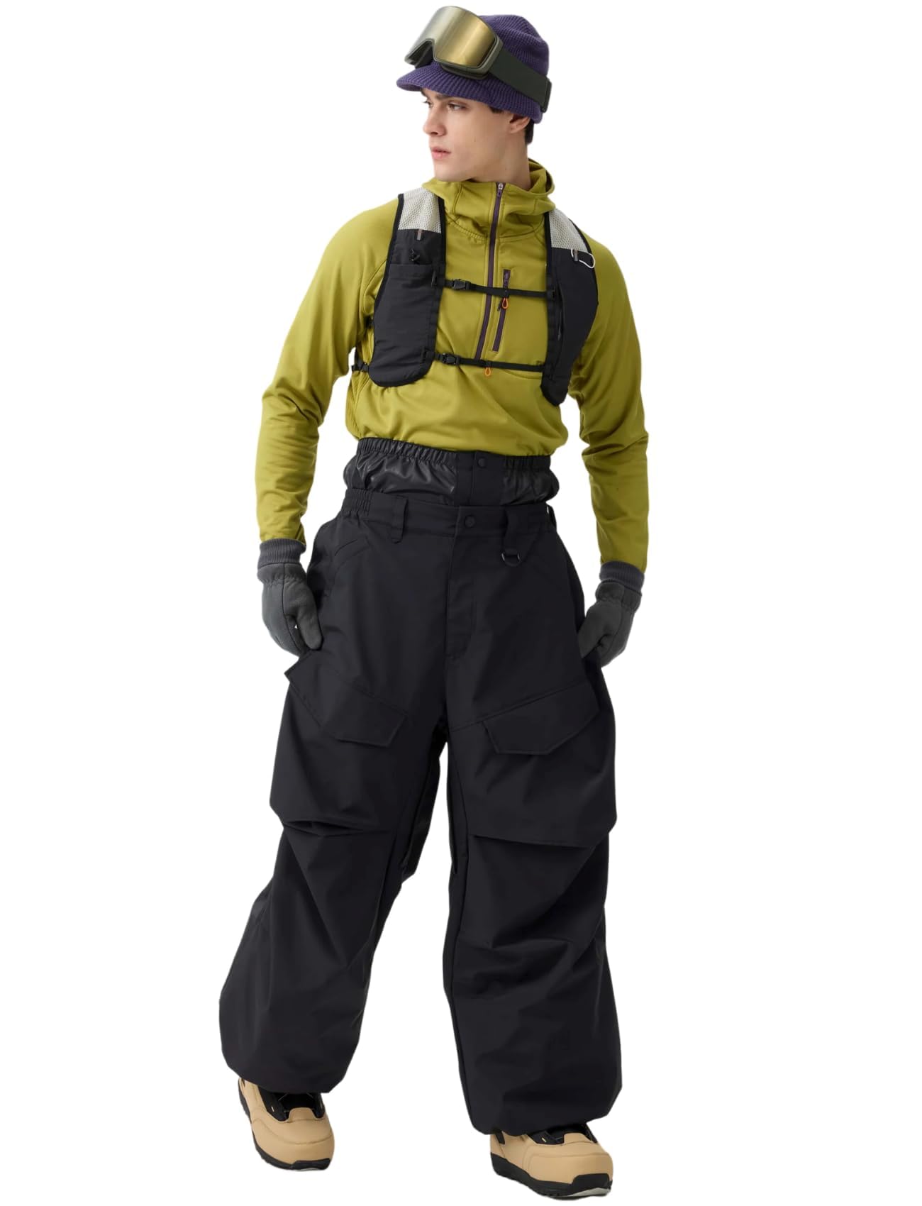 GSOU SNOW Męskie Damskie Spodnie Snowboardowe Baggy Spodnie Narciarskie - Wodoodporne Wiatroodporne Oddychające Ciepłe