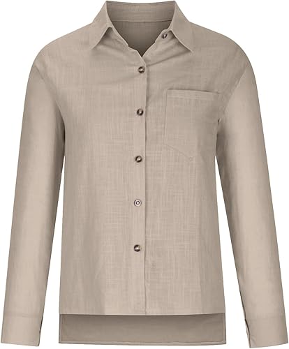 Miniatura 4 de SMIDOW Camisa de algodón y lino con botones para mujer