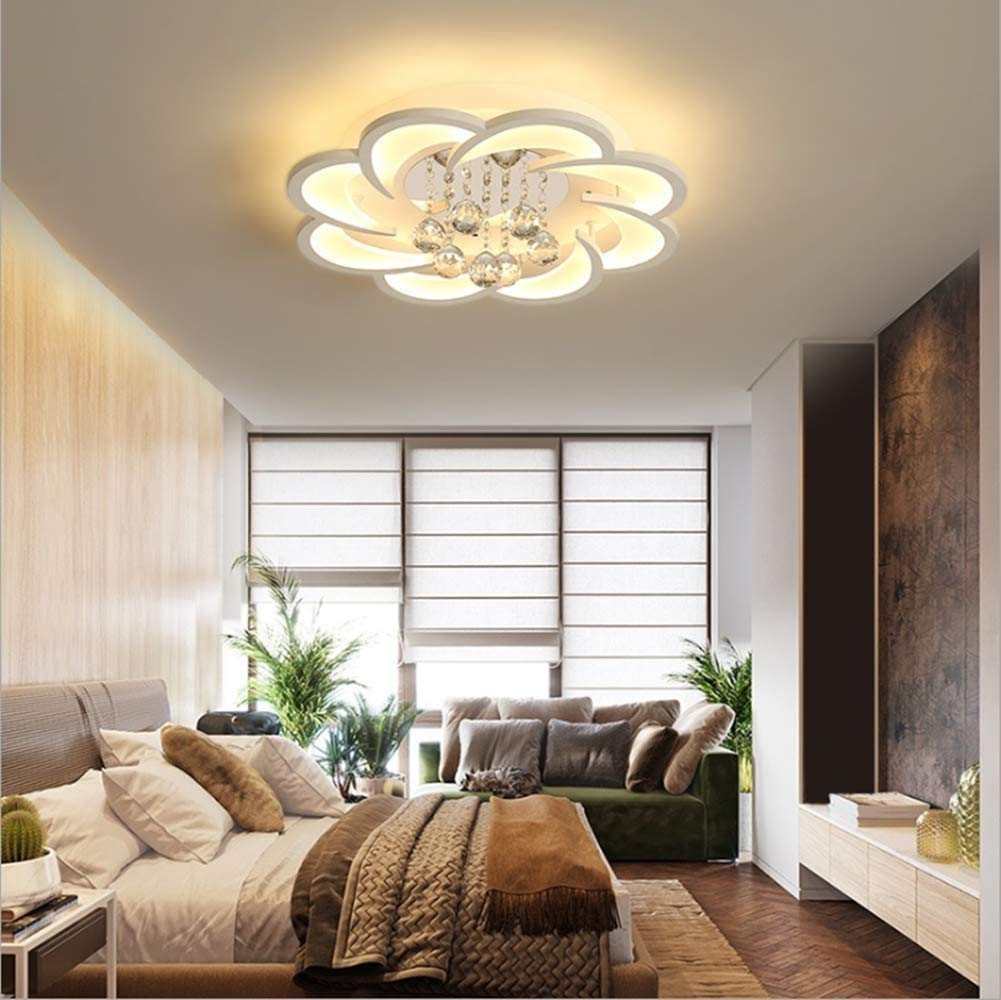 Plafonnier moderne à LED design de pétales en cristal de 52 cm