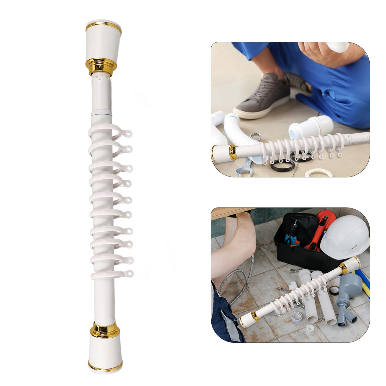 Varilla Telescópica Ajustable para Cortina, 0, 5-0, 7 M | Acero al Carbono y Plástico, Superficie Lisa y Resistente al Desgaste, Carga Soportada 120kg