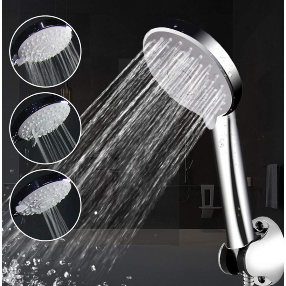 alcachofa de la ducha Cabezal de ducha de 3 funciones para baño, Panel grande, boquilla de Gel de sílice cromado, cabezal de ducha de lluvia de ahorro de agua de mano Abs