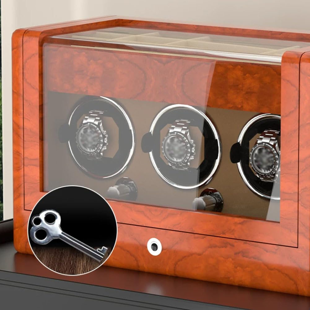 Relojero Automatico, Caja Relojes Automaticos Bobinado Vertical Black | Acabado Lacado en Color Piano Funcionamiento Silencioso Antimagnetización 5 Modos de Bobinado