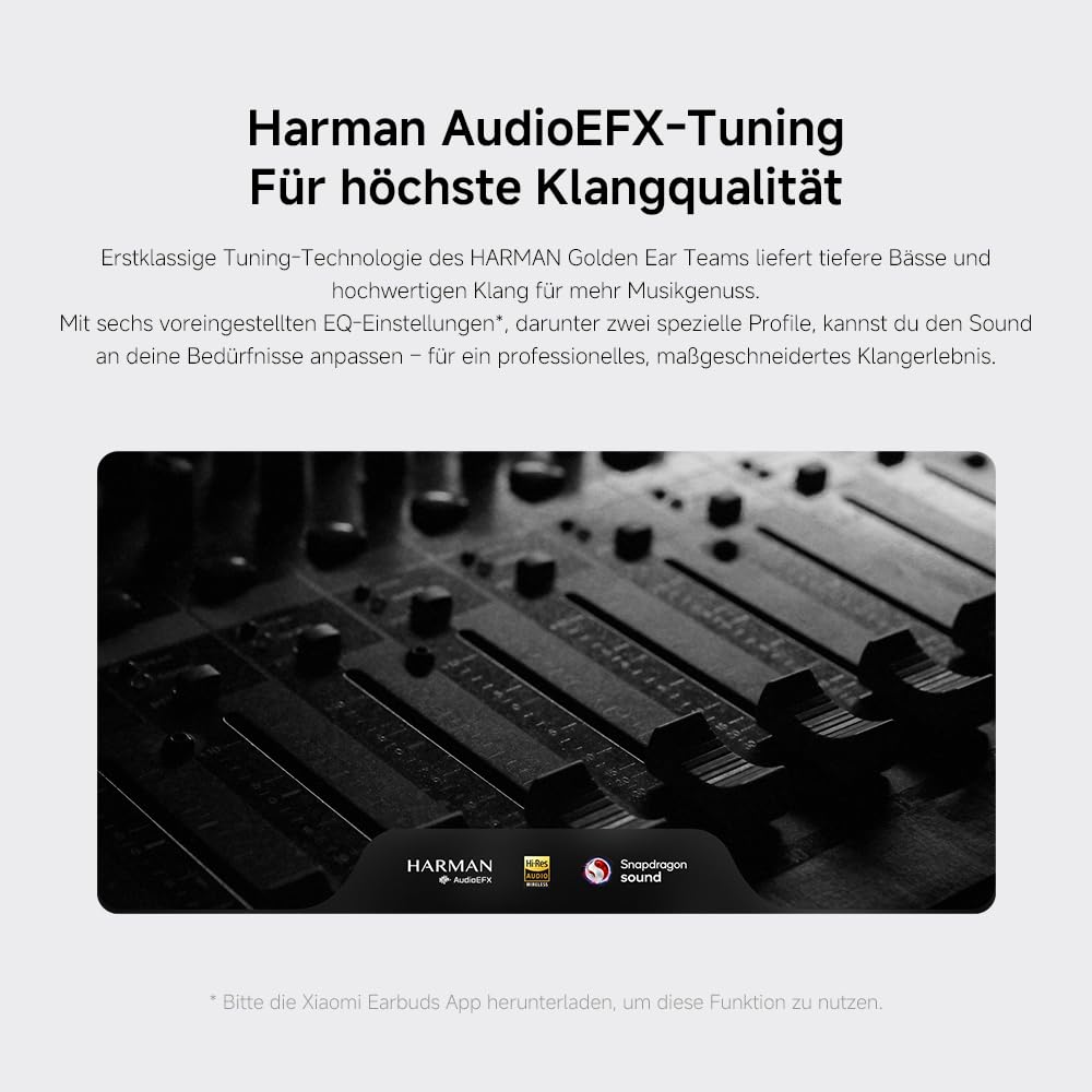 XIAOMI Buds 5 Pro Bluetooth - 11mm HiFi-Dreifach-Treiber, 55db ANC Active Noise Cancellation und 15m/s ENC, Lossless Qualcomm Sound und Harman AudioEFX, Titan Grey | Dual-Amp Dreifach-Treiber, aptX, Snapdragon & Harman, Adaptiv, 8h+40h, IP54