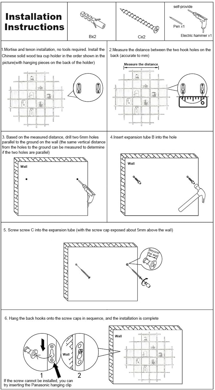 Solid Wood Chinese Tea Cup Holder, Wall Mug Display Rack, Round Framed Cup Display Shelf for Living Room Kitchen Office (Wood Color, 39″x39″)