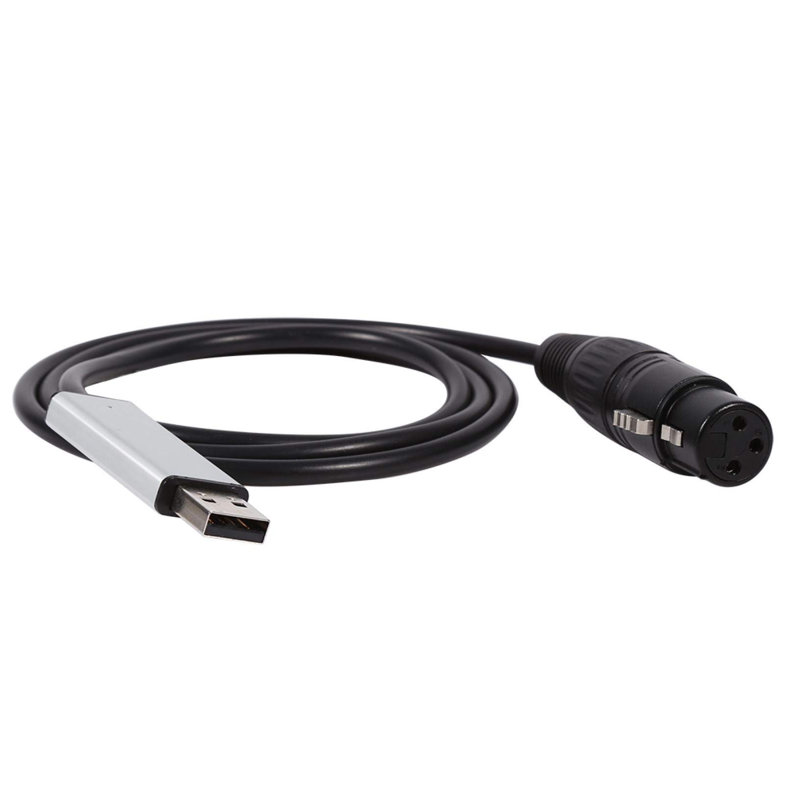 Adaptador,Mini USB a DMX Interfaz Adaptador Controlador DMX512 Computadora Controladores de iluminación de escenario Atenuador