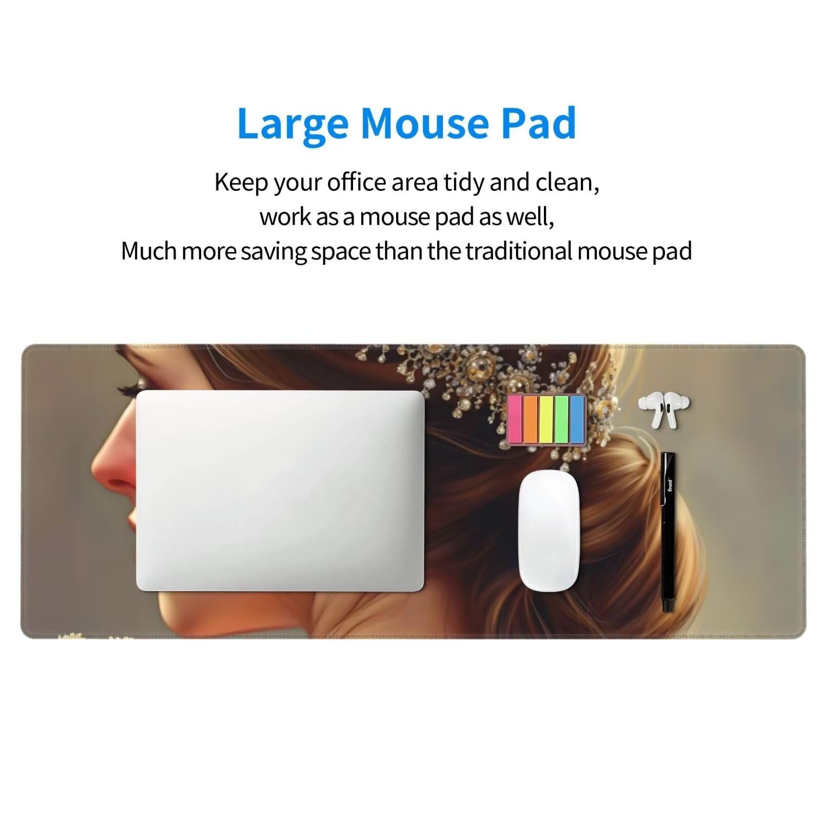 Tappetino Mouse, Tappetino Mouse Gaming Grande XXL 1500x800x3mm Tappetino Scrivania Mouse Pad, Base in Gomma Antiscivolo, Bordi Cuciti,Lavabile, Mousepad per Ufficio e Gaming (donna) R-547