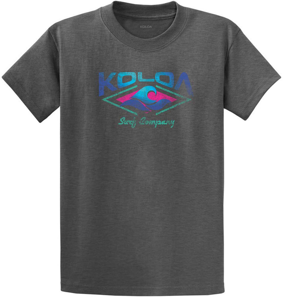 Koloa Surf Company - Mens Distressed Jewel Tones Logo Heavy Cotton Tee-Medium.