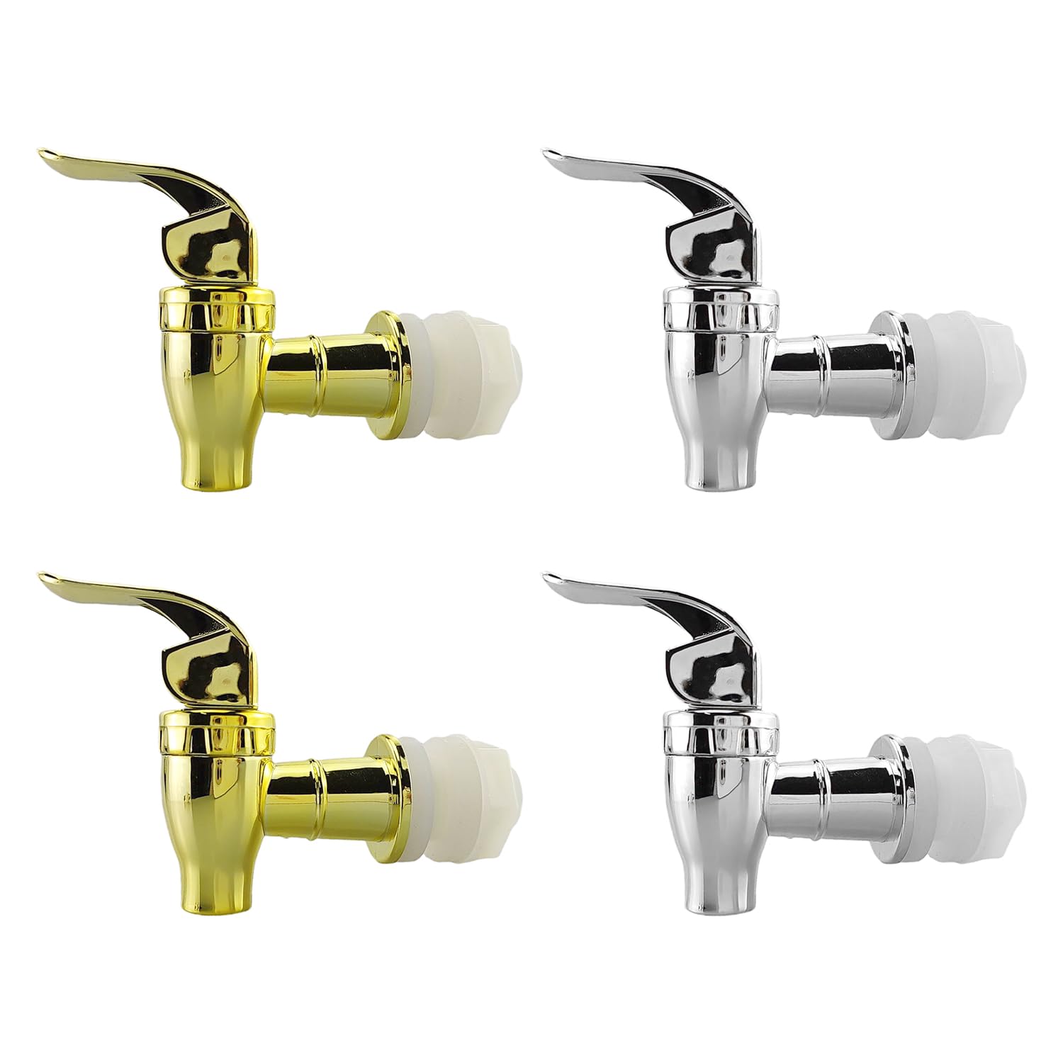 RNSKFG 4 Pieces Of Juice Jar Faucet, Beverage Dispenser, Wine Barrel Faucet, Water Dispenser Replacement Faucet (Gold, Silver)