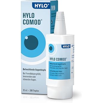 HYLO COMOD eye drops, 10 ml solution | Eye moisturisation with hyaluronic acid without preservatives - eye care - compatible 