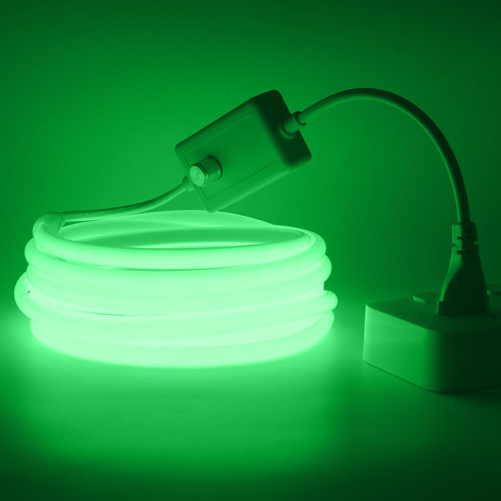 Tira LED COB regulable [20M, Verde], AC220-240V, recortable, flexible impermeable IP65, tira de neón FCOB LED CRI90+, para dormitorio, cocina, hogar y decoración de tiendas