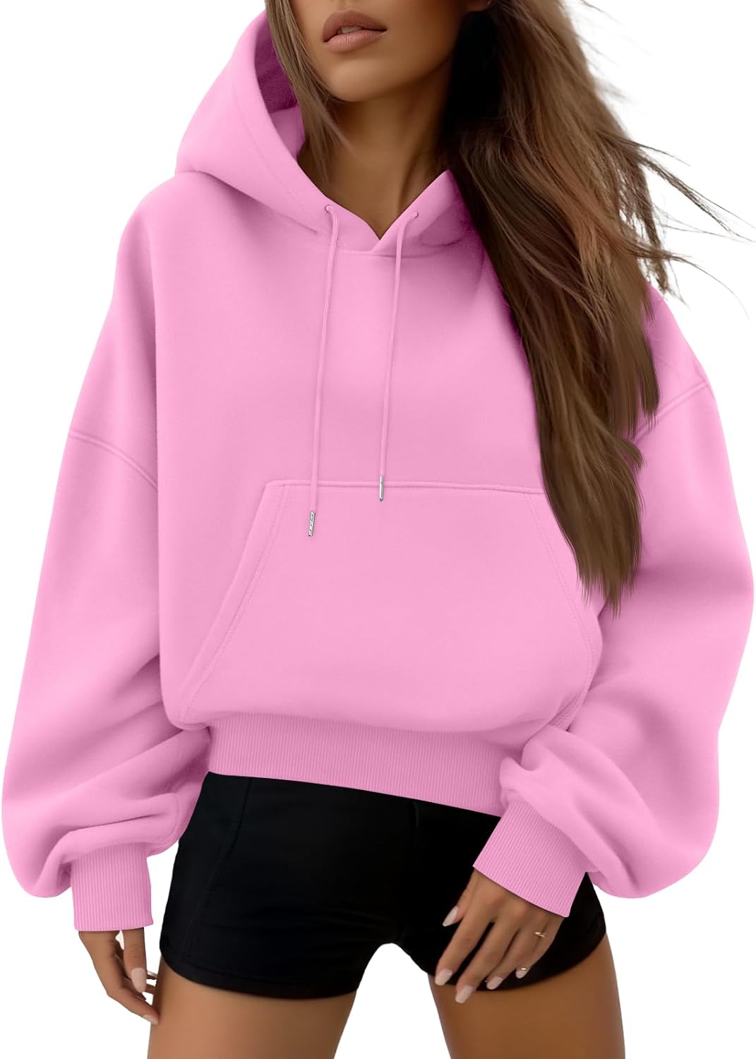 Trendy Queen Women's Y2k Cropped Hoodie Long Sleeve Pullover Sweatshirts Fall Casual Outfits