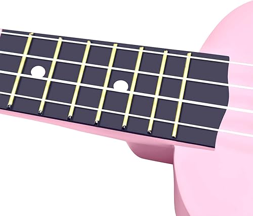 Miniatura 98 de Ukelele soprano para principiantes, juego de iniciación de ukeleles de madera de tilo de 21 pulgadas con bolsa de gig sintonizador digital, cuerdas