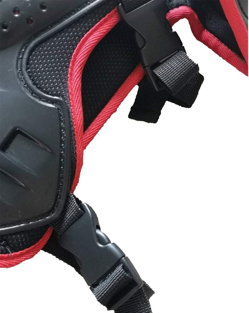 Kids Motorcycle Bike Protective Armor Suit for Dirt Bike Chest Spine Protector Back Shoulder Arm Elbow Knee Pad Body Armor Vest Red