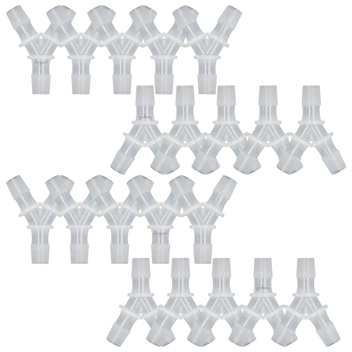 Horiznext plastic 9/16" Y shape 3 way barbed connector for air hose, water pipe pp polypropylene barb fitting. (Pack of 20 pcs)