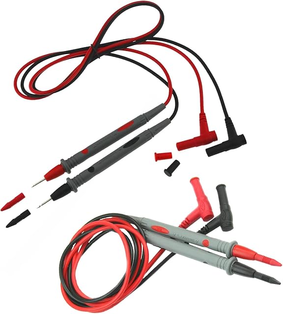 Universal 10A Multimeter Test Leads kit, Digital Multimeter Test Probes for Banana Plug Alligator Clips Needle and Mini Hooks, Clamp and Voltmeter Lead Tester with Wire Pen Cable 1000V/10A