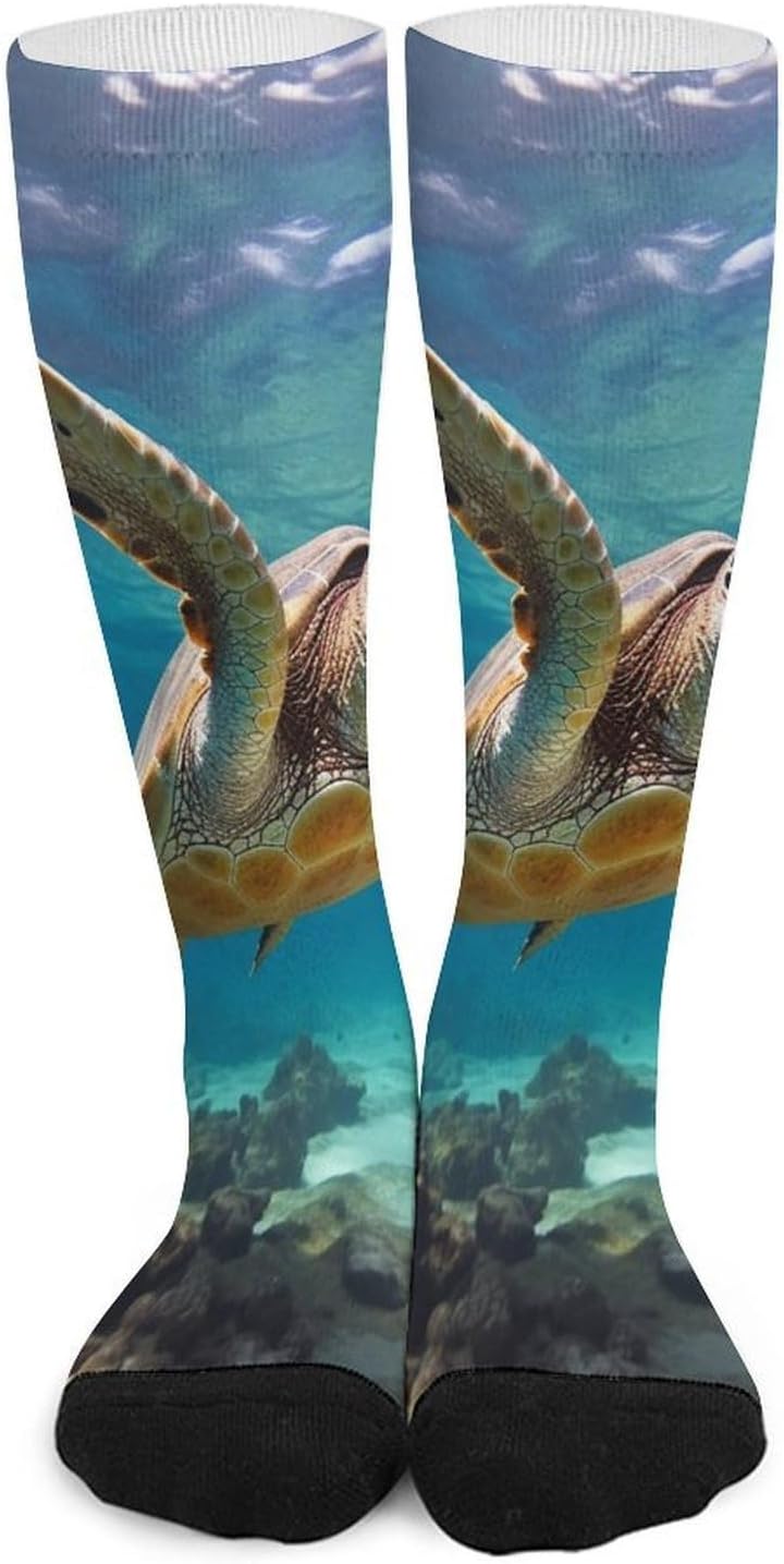 Knee High Socks Sea Turtle Long Tube Boot Seamless Toe