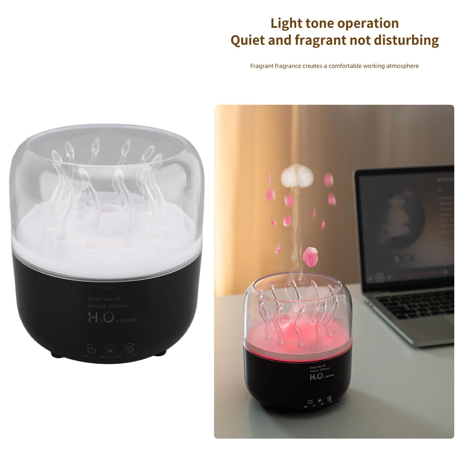 Diffusore Essenziale per Olio con Luce a 7 Colori, 280ml, per