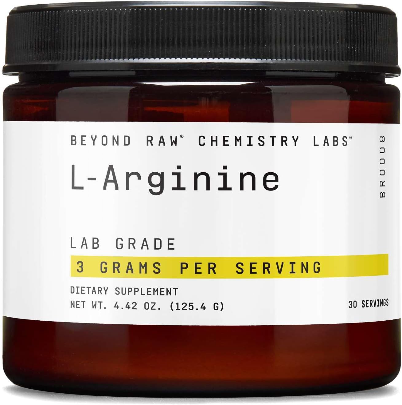 BEYOND RAW Chemistry Labs L-Arginine Powder, Fuels Exercise and Supports Recovery, 30 Servings