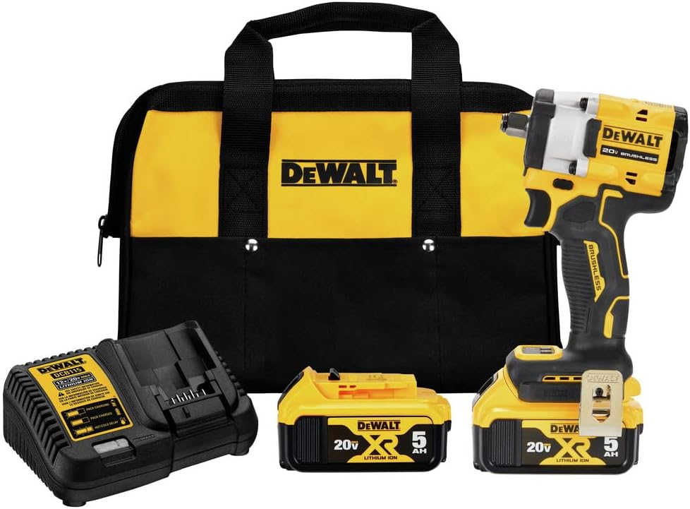 DEWALT DCF921P2 ATOMIC 20V MAX* 1/2 in. Cordless Impact Wrench with Hog Ring Anvil Kit