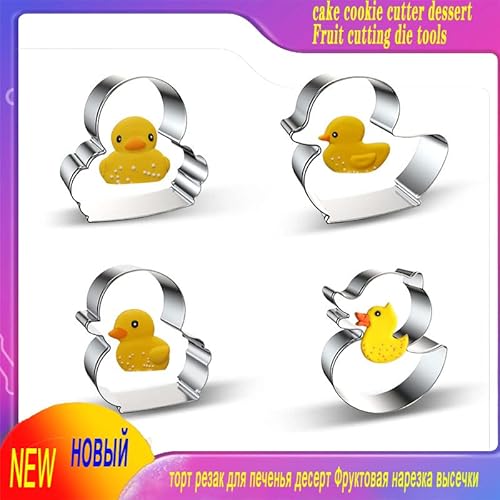 Cookie Cutter Cartoon Duckling 4-Piece Set, Cookie Molds Stainless Steel Baking Tools Cake Molds Flip Sugar Molds, For Children's Parties Birthday And Other Gifts #TOP1