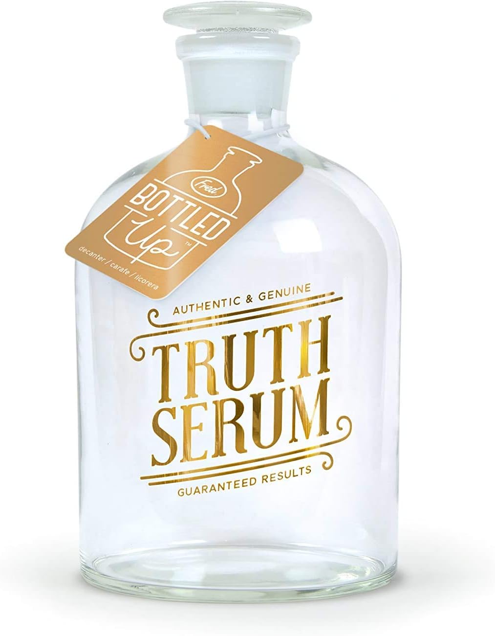 Fred BOTTLED UP Glass Spirits Decanter, Truth