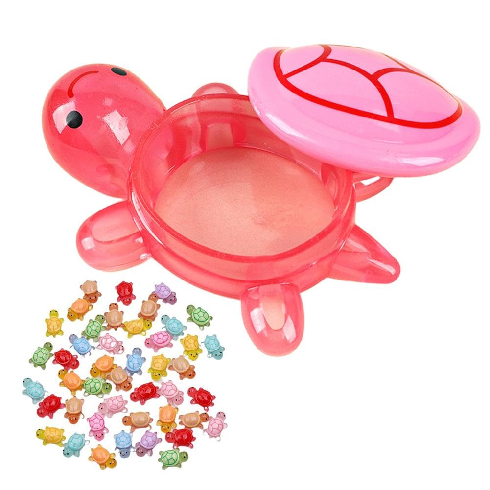 Tqcplfdiddo Red 100Pack Cute Tiny Turtles For Crafts,Luminous Mini Turtle Figurines With Turtle Storage Box,Glow In The Dark Miniatures Resin Turtles For Fairy Garden Landscape Decoration