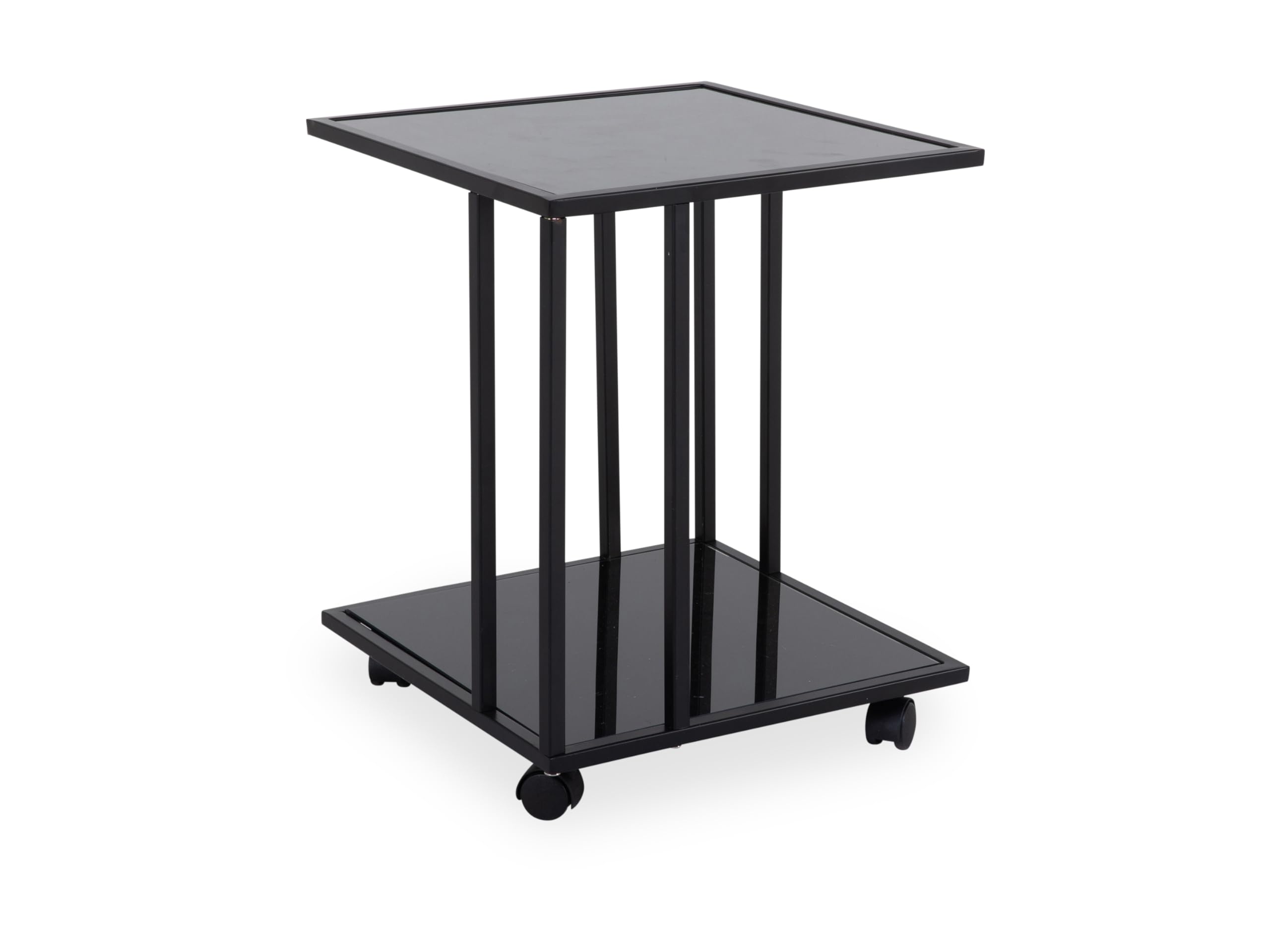 M2 Kollektion Paris 1 bout de canapé salon en verre noir cubique 40 cm