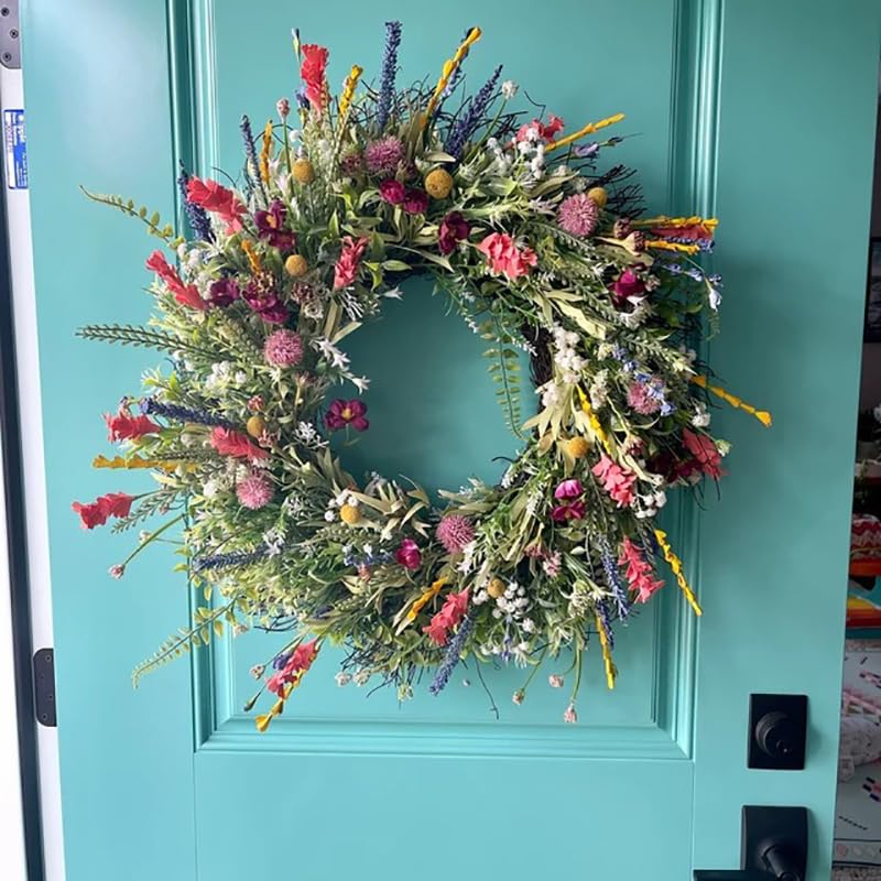 Lente Kunstmatige Wildflower Krans Plastic Nep Bloemenkrans Voordeur Thuis Muur Bruiloft Feest Boerderij Vakantie Decor kopen vanaf een prijs van 12