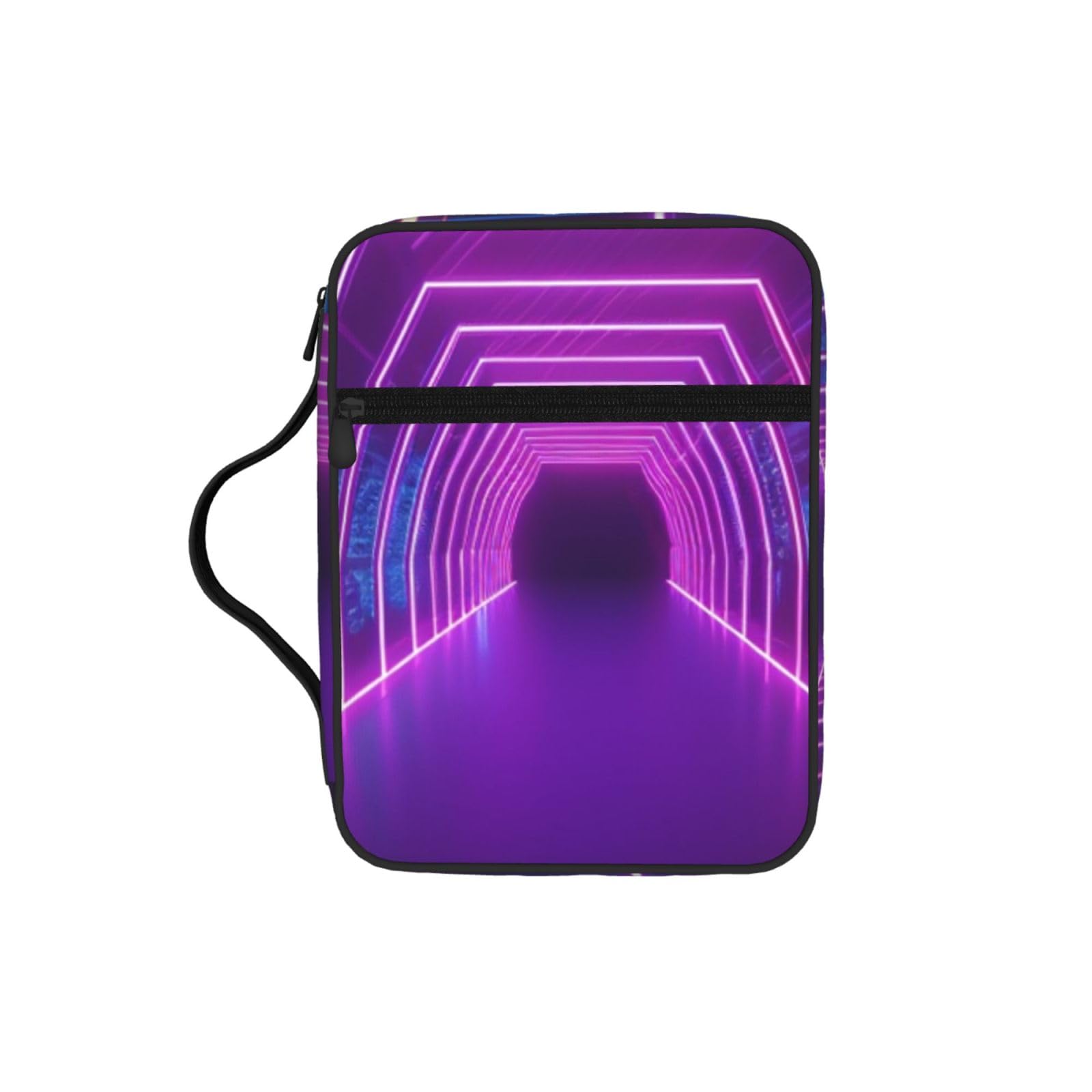 Neon Lights Tunnel Bible Cover Case Waterproof Bible Bag With Handle Organizer Storage Book Cover For Bible Study