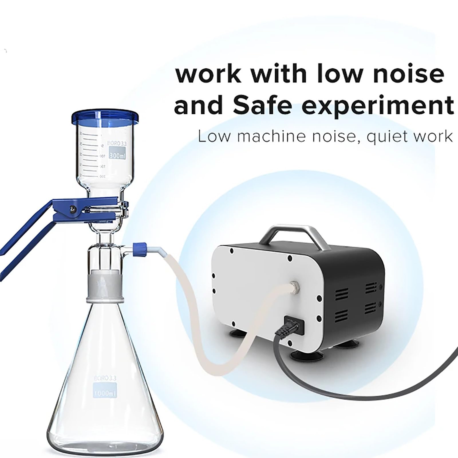 SNBGRYE Pompa per Vuoto A Membrana Senza Olio (10 20 30 L/min), Pompa di Filtrazione da Laboratorio A Pressione Negativa CC 12 V, Grado di Vuoto Finale: 0,075, 0,08, 0,085 Mpa,15L