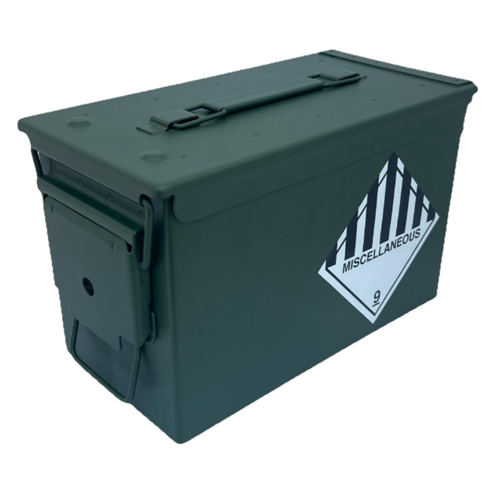 GREENZONE New .50 Cal Metal Military Army Ammo Tin with Stickers, Storage Box with Removable Hinged Lid & Rubber Waterproof Seal (Miscellaneous 9)