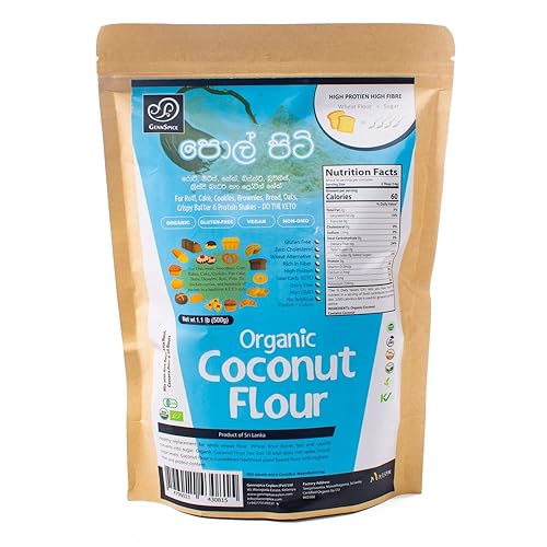 Genn Spice Harina de coco Sin OMG y sin productos químicos Vegana y sin gluten Suplemento dietético keto Sin aditivos 1763 onzas