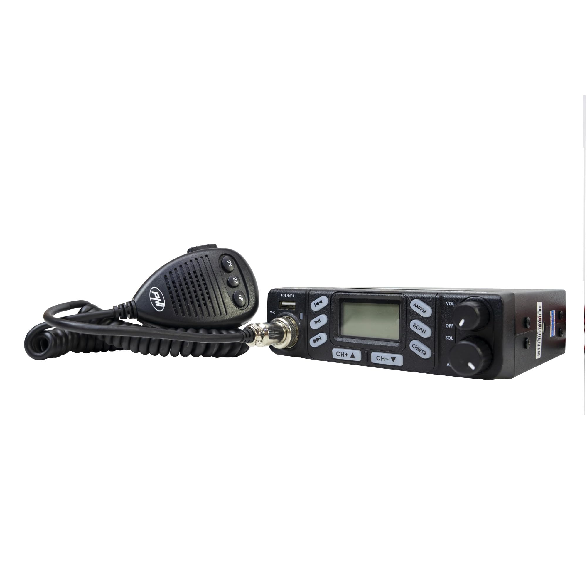 Emettitore radio CB PNI Escort 6800 ASQ, 12/24 V, lettore MP3, connettore USB, 4 W, Am-FM, spina per accendisigari inclusa