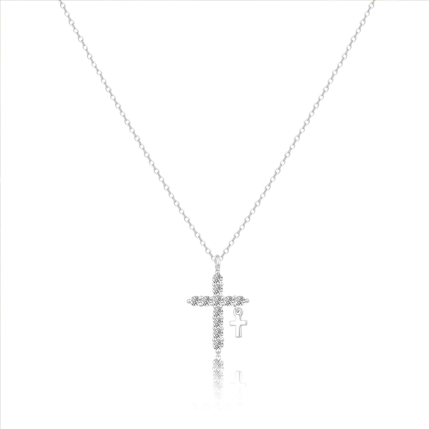Gold Cross Necklace for Women Dainty 14K Gold Plated Diamond Cross Pendant Necklace Simple Charm Cross Necklaces Faith Trendy Jewelry Gifts - Image 8