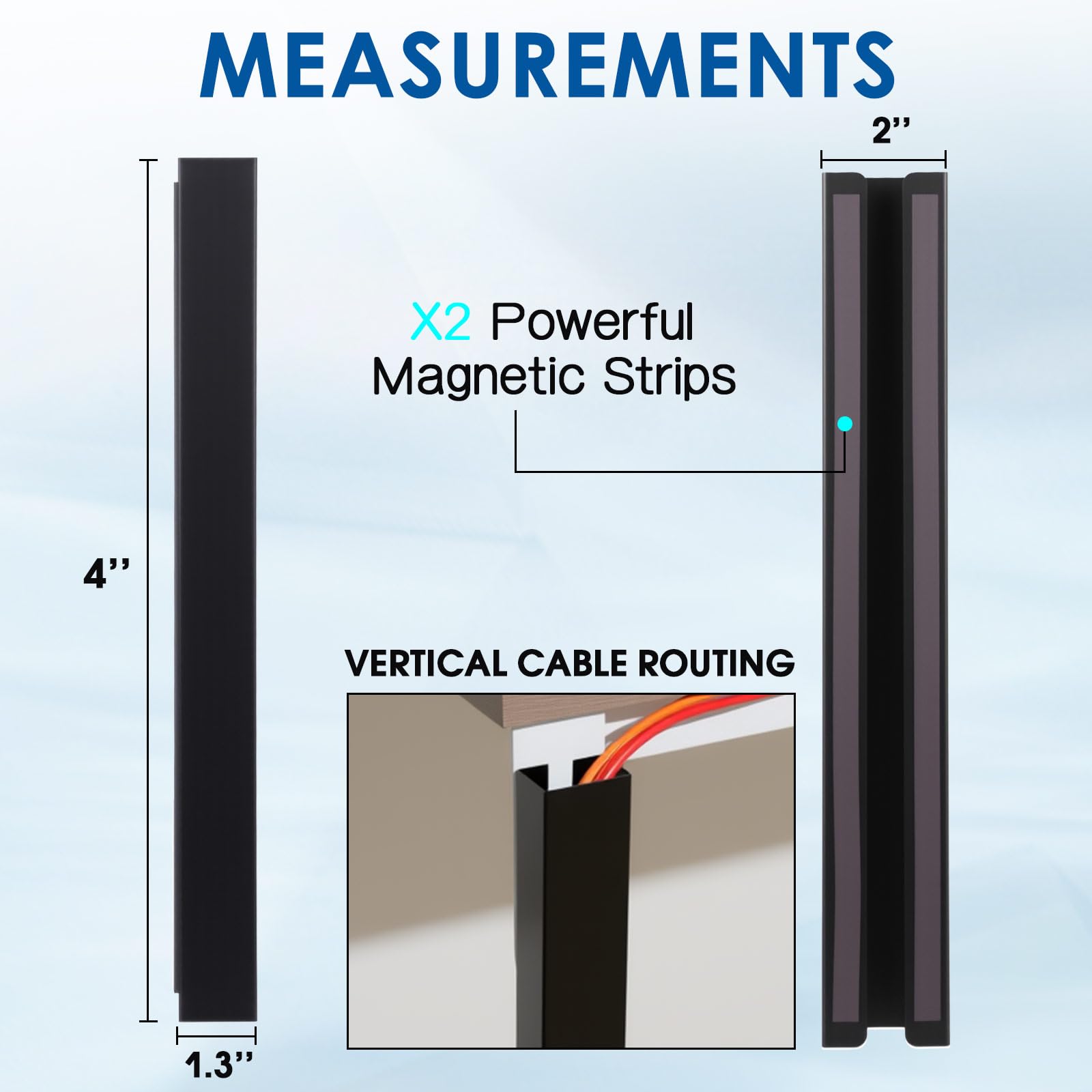 Magnetic Cable Management Channel 2.0 – VIVO - desk solutions, screen mounting, and more